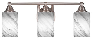Paramount 3-Light Bath Bar, Brushed Nickel, 4" Onyx Swirl Glass