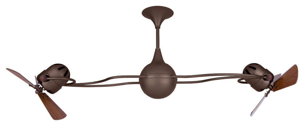 Italo Ventania Rotational Ceiling Fan With Mahogany Blades, Bronzette