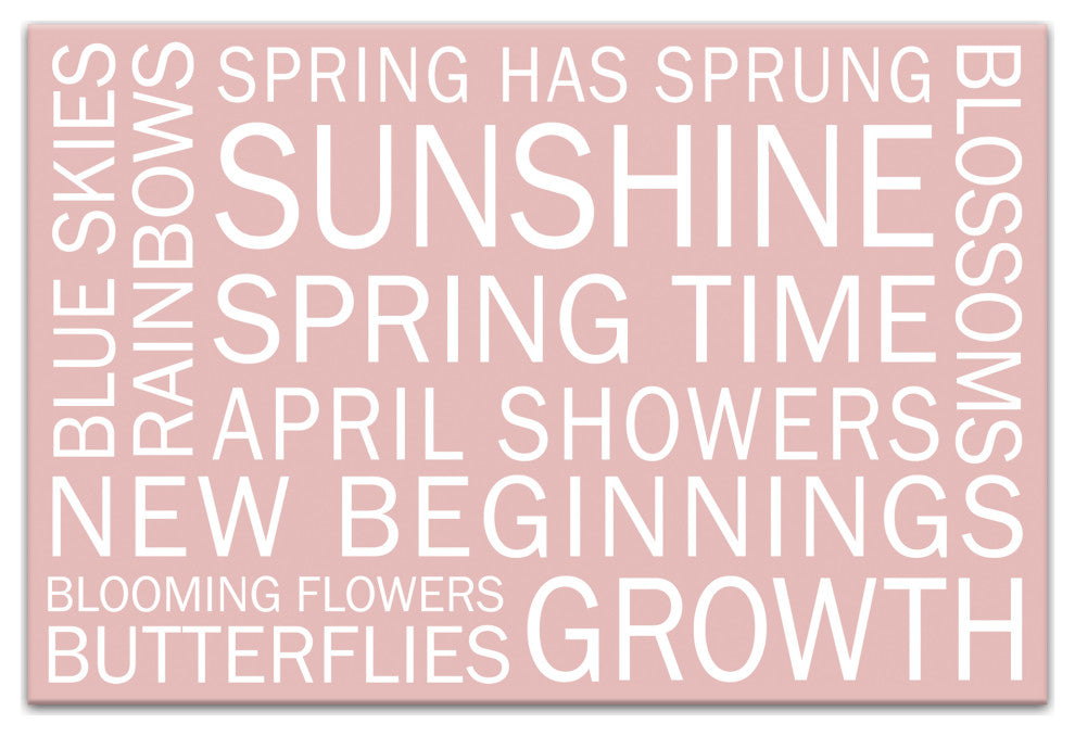 Pink Spring Sayings 30x20 Canvas Wall Art