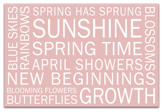 Pink Spring Sayings 30x20 Canvas Wall Art