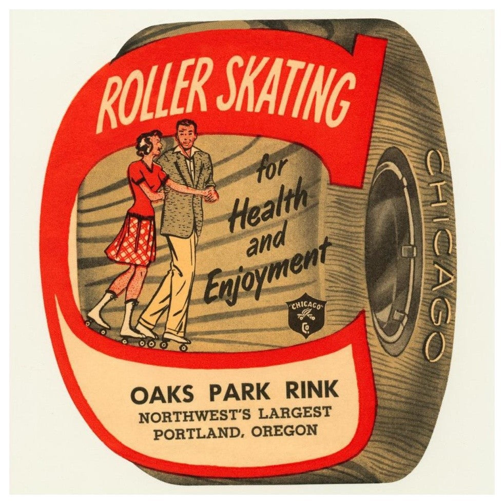 "Roller Skating for Health and Enjoyment" Paper Print by Retrorollers, 38"x38"
