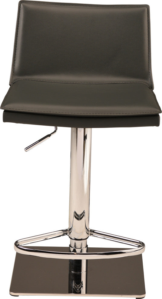 Palma Adjustable Bar Stool, Modern Counter Stool Black Leather