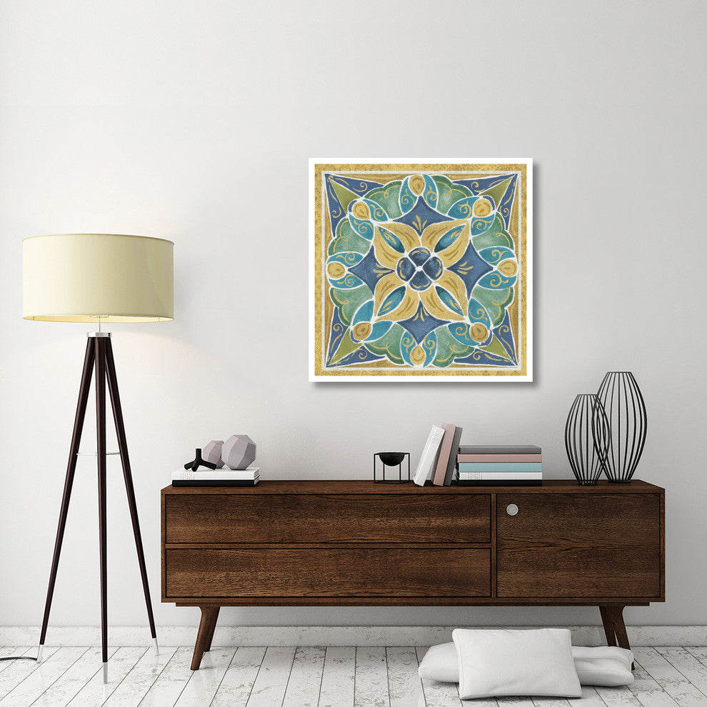"Free Bird Mexican Tiles II" Digital Paper Print by Daphne Brissonnet, 38"x38"