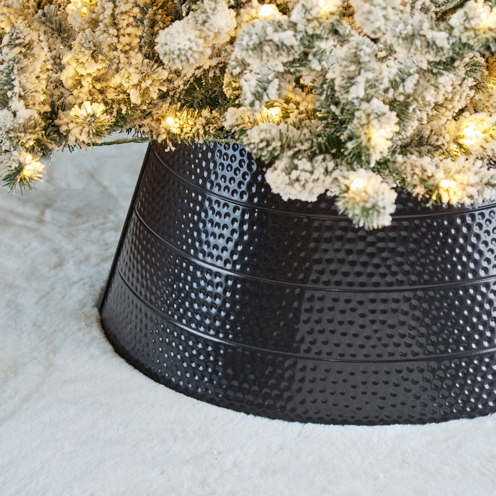 Hammered Metal Tree Collar, 26"D Black