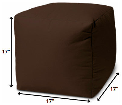 17  Cool Dark Chocolate Brown Solid Color Indoor Outdoor Pouf Ottoman