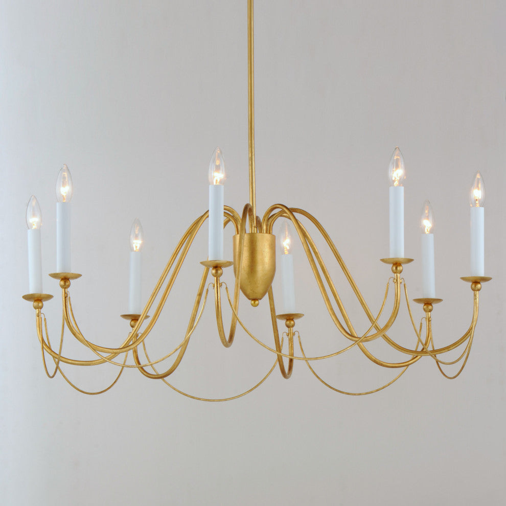 Maxim 12168 Plumette 8 Light 36"W Taper Candle Chandelier - Chestnut Bronze