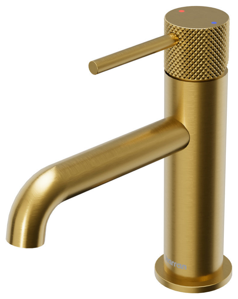Karran 1-Handle 1-Hole Bathroom Faucet With Pop-up Drain, Brushed Gold
