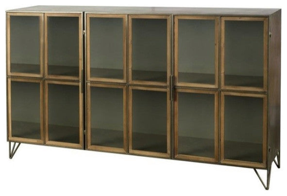 Pender 63"L Black Metal Glass Door Display Cabinet