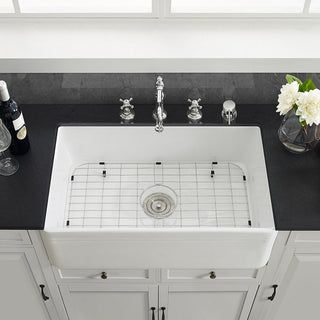 Delice 30"x18" Ceramic, Farmhouse Kitchen Sink With Apron