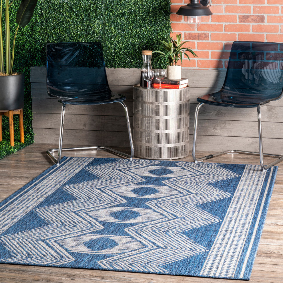 Nuloom Ranya Tribal Indoor/Outdoor Rug, Blue 2'x3'