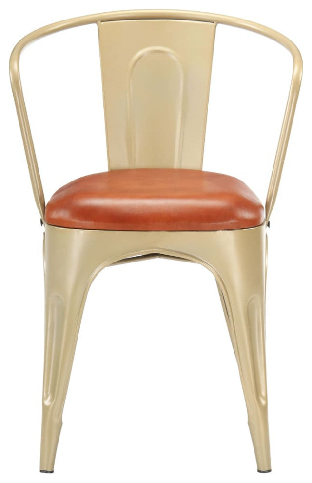 vidaXL Dining Chairs 6 pcs Brown Real Leather