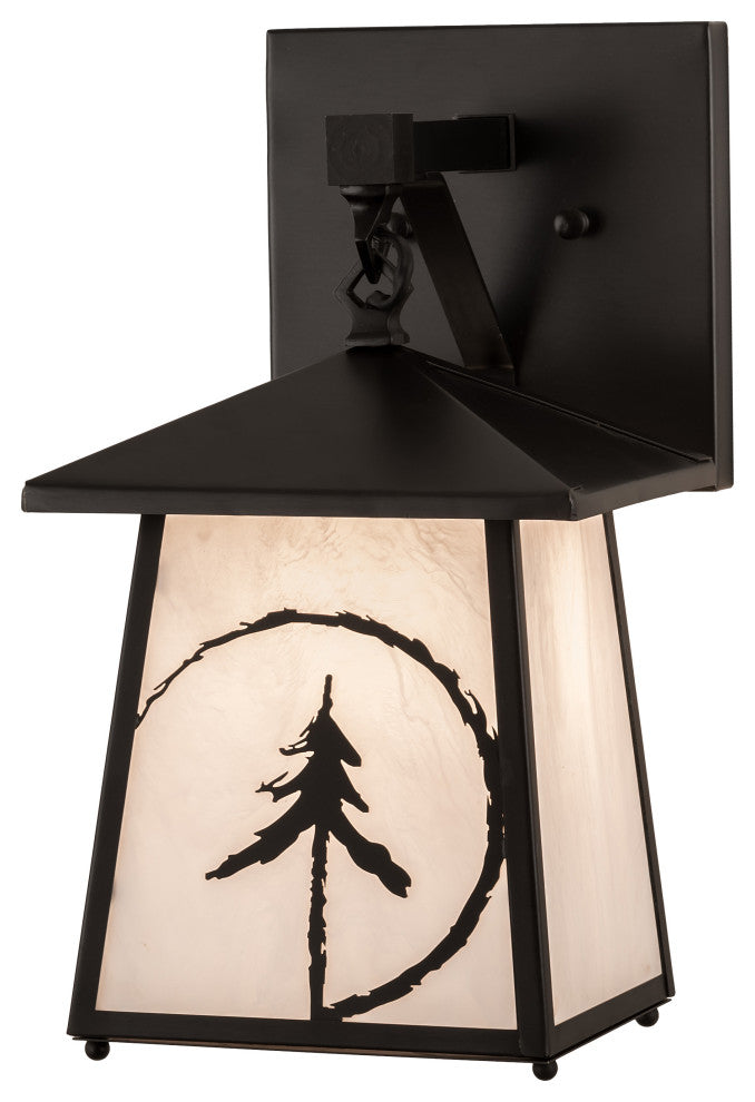 8 Wide Evergreen Etch Wall Sconce