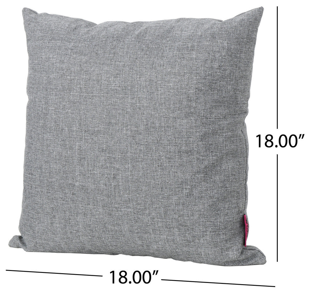 GDF Studio Kaffe Indoor Water Resistant Square Throw Pillow, Gray, Set of 2