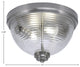 12" 2-Light Flush Mount Light, Brushed Nickel, Clear Ribbed Glass