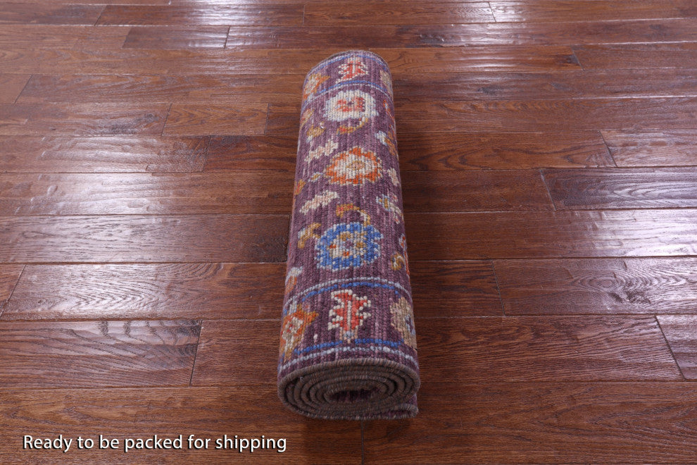 2' 7" X 7' 10" Hand-Knotted Turkish Oushak Wool Runner Rug - Q13675