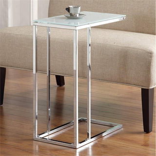 Bowery Hill End Table Coffee Accent Table Round in Steel - White