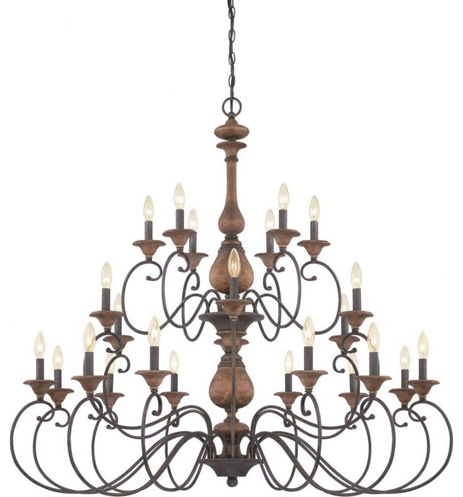 Auburn 24-Light Chandelier, Rustic Black
