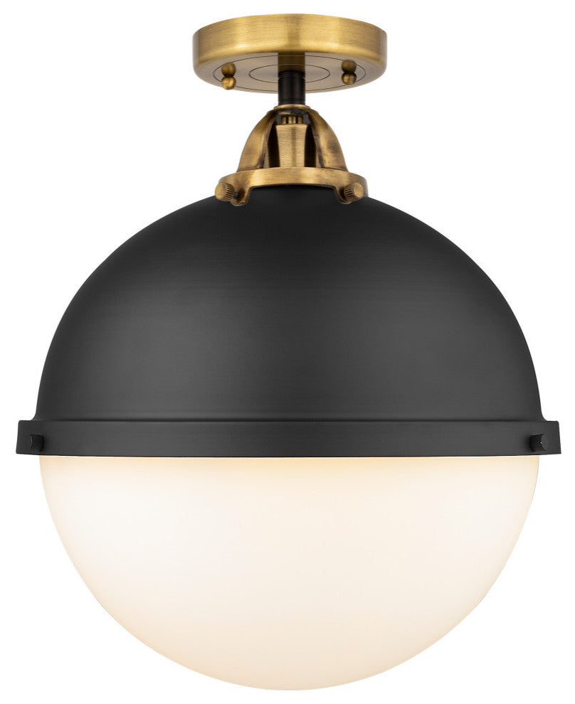 Innovations 288-1C-BAB-HFS-121-BK-LED 1 Light Semi-Flush Mount, Matte Black