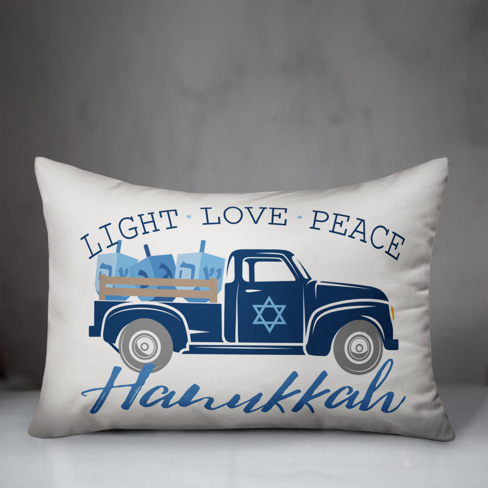 Hanukkah Truck 14"x20" Throw Pillow Cover