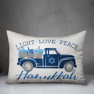 Hanukkah Truck 14"x20" Throw Pillow Cover