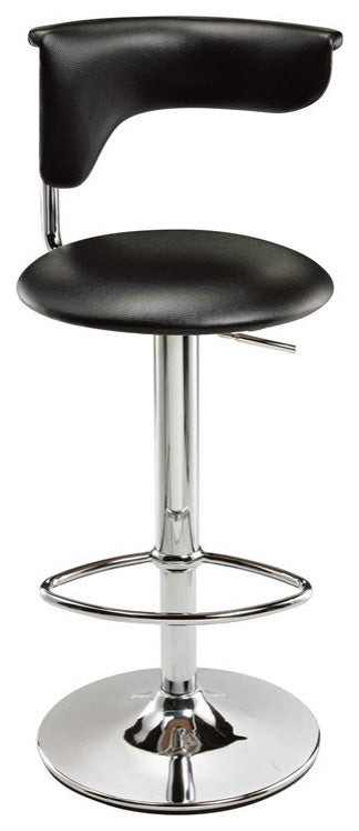 Pemberly Row Adjustable Bar Stool in Black