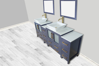 Vanity Art Vanity Set With Vessel Sink, Blue, 84", Standard Mirror