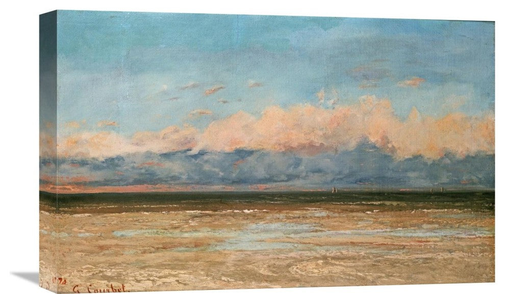 "The Sea at Palavas" Stretched Canvas Giclee by Gustave Courbet, 22"x14"