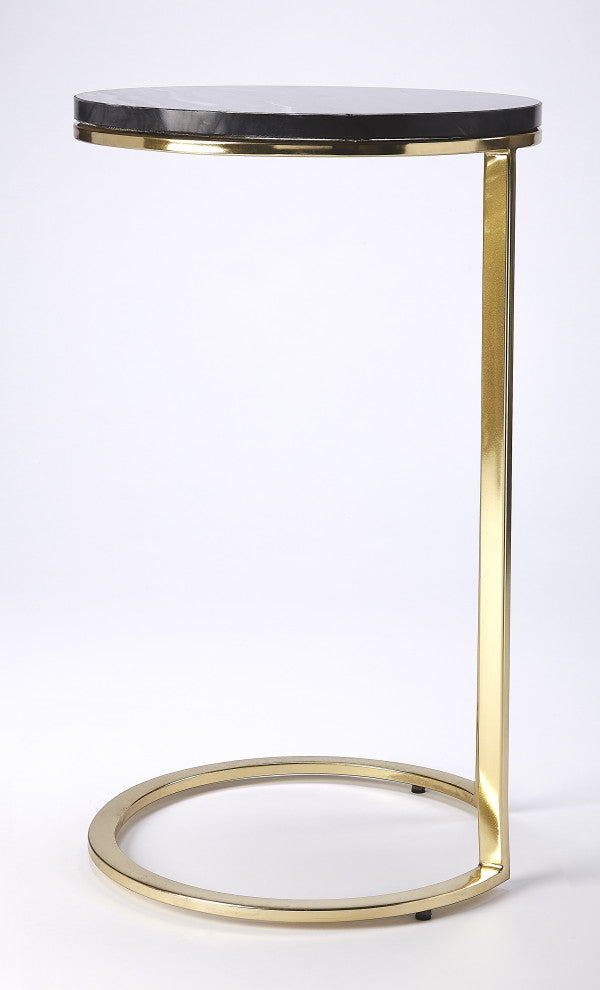 Butler Specialty Martel Marble And Metal Side Table In Brown