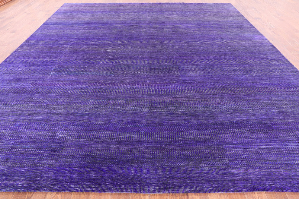 12' Square Handmade Super Savannah Gabbeh Wool and Silk Rug Q8619