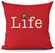 Life + Ball, Word Print Outdoor Pillow, Red, 20" x 20"