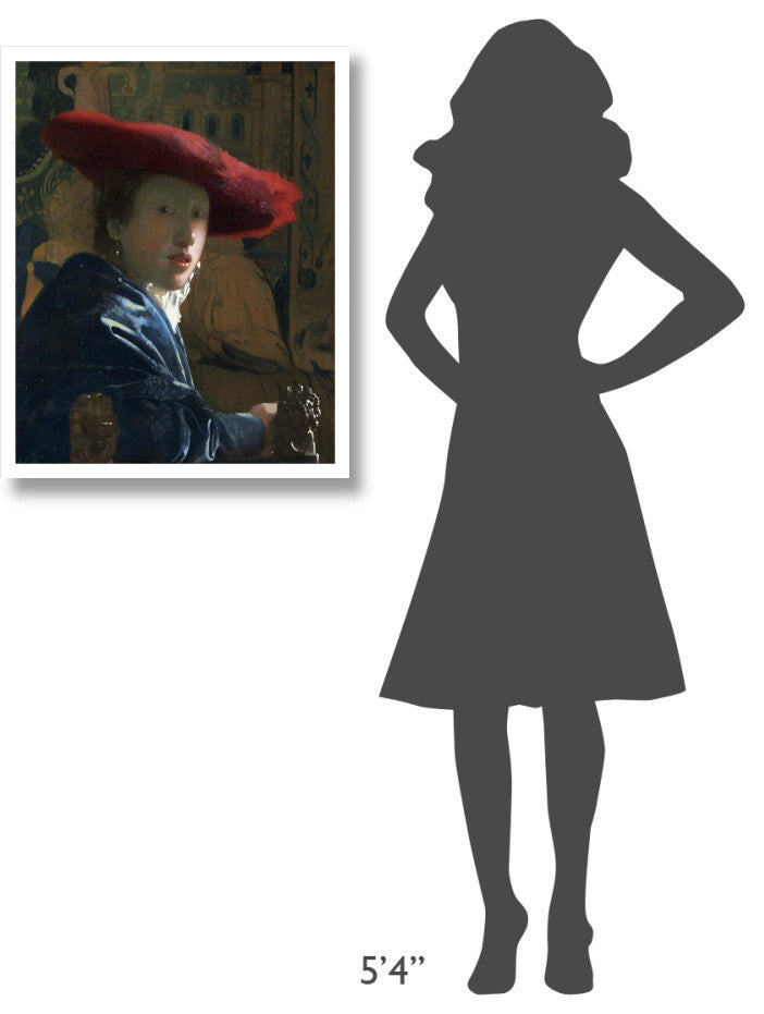 "Girl with a Red Hat" Digital Paper Print by Johannes Vermeer, 24"x30"
