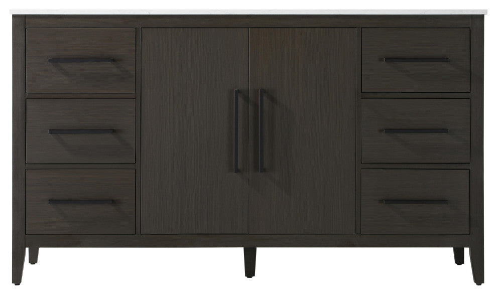 Home Living 60" Single Bathroom Vanity, Mocha Brown