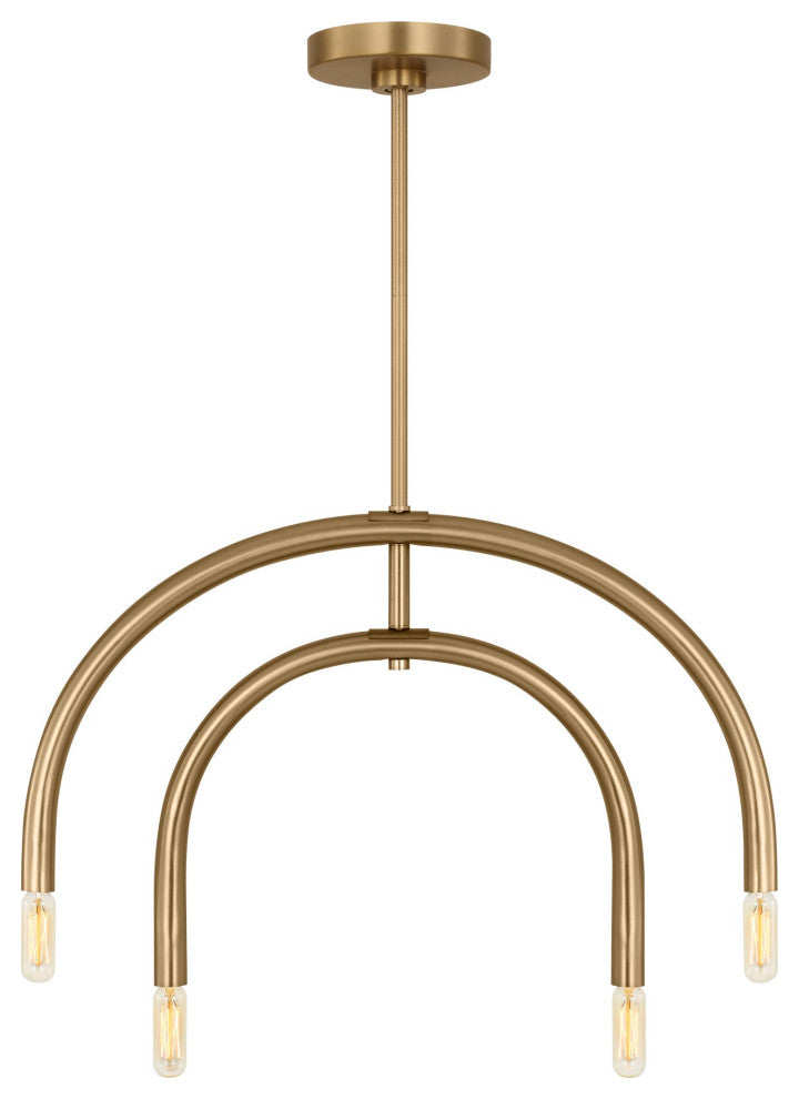 Visual Comfort Hadden 4-Light Indoor Chandelier, Satin Brass Gold