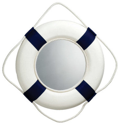 Blue/White Life Ring Mirror