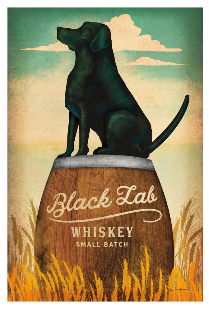 "Black Lab Whiskey" Digital Paper Print by Ryan Fowler, 18"x26"