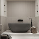 Stone Resin Matte Freestanding Soaking Bathtub, Gray, 59 in.