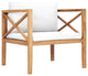 Vidaxl Patio Chair With Cream Cushions Solid Teak Wood
