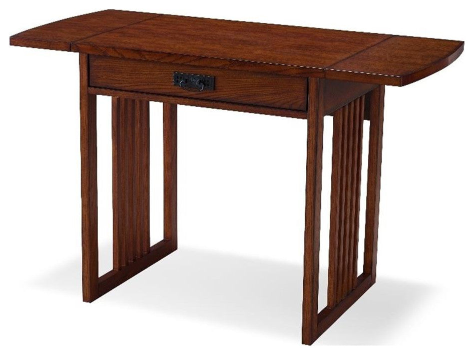 Leick Computer Wood Desk in Mission Oak Chocolate