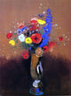 Odilon Redon Wild Flowers in a LongNecked Vase Premium Canvas Print