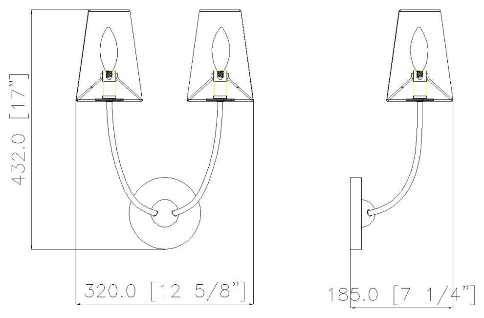 Z-LITE 2-Light Wall Sconce, Brushed Nickel