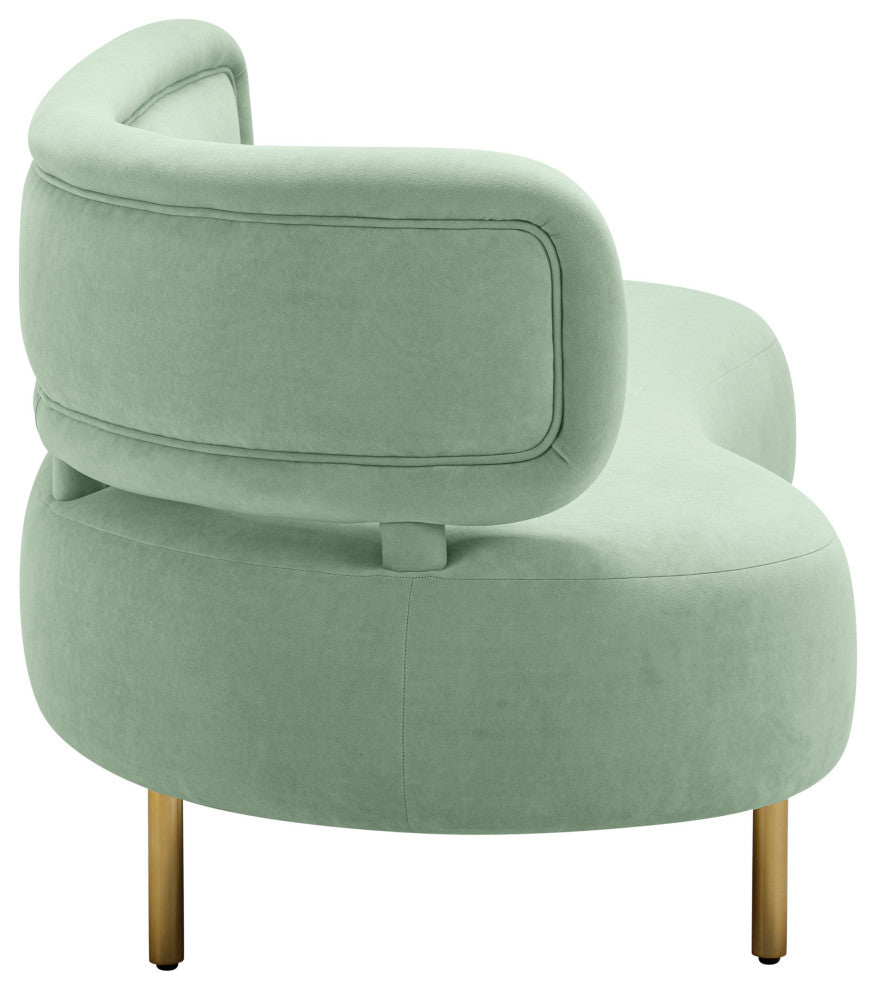 Tischa Velvet Sofa, Mint Green
