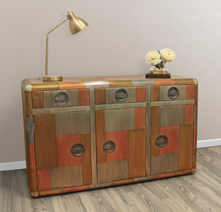 Mar Vista 3-Drawer 3-Door Sideboard with Copper Metal Cladding