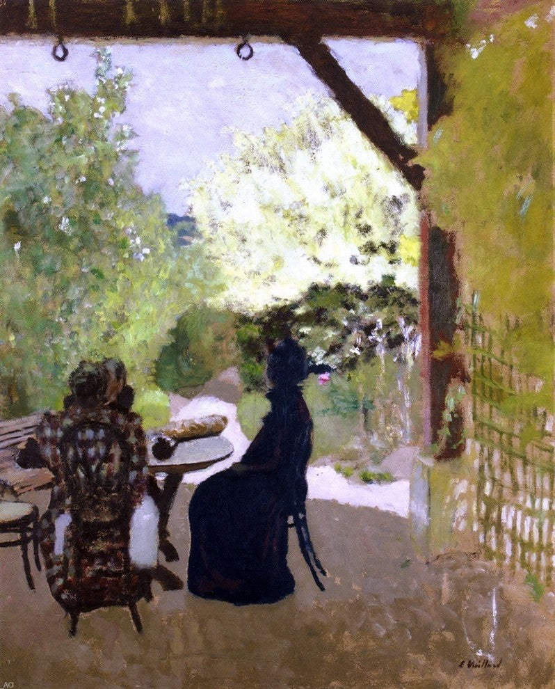 Edouard Vuillard Under the Portico, 20"x25" Gallery Wrapped Canvas Print