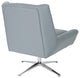 Faux Leather Guest Chair, White Faux Leather and Aluminum Base, Charcoal Gray