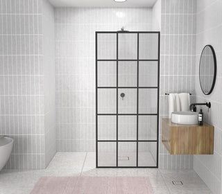 Glass Warehouse 78" x 38" French Monture Noir Single Fixed Panel