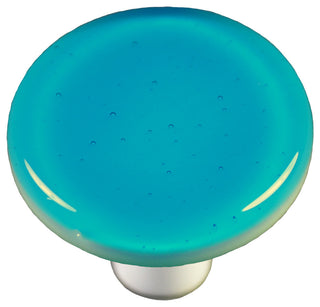 Turquoise Blue Knob Round, Black Post