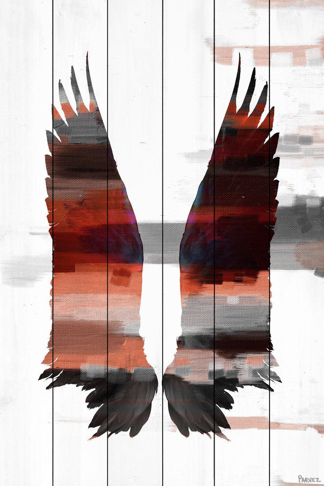 "Dark Wings" Print on White Wood, 30"x45"
