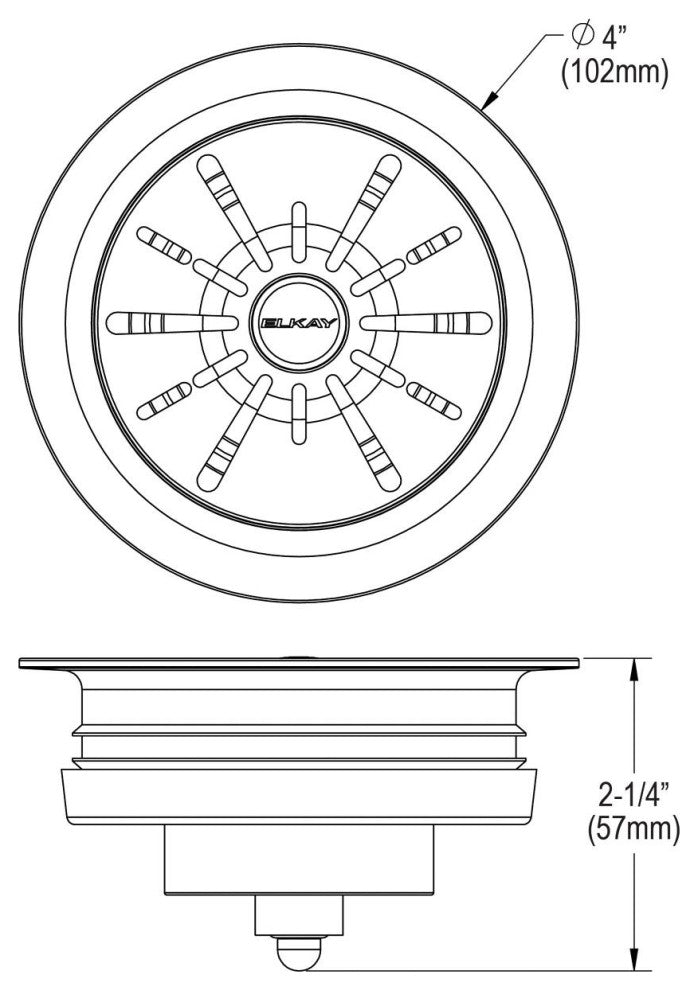LKPDQD1PA Elkay Quartz Perfect Drain 3-1/2" Polymer Disposer Flange, Parchment