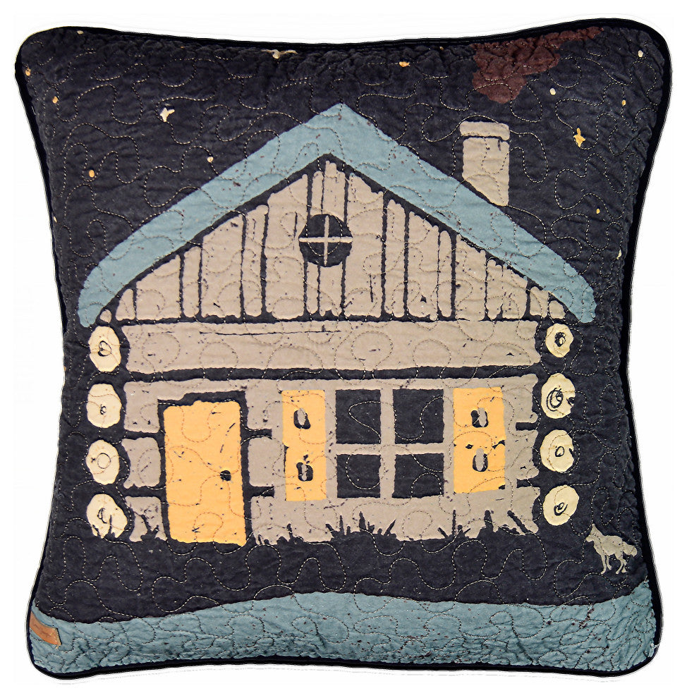 Moonlit Cabin Decorative Pillow