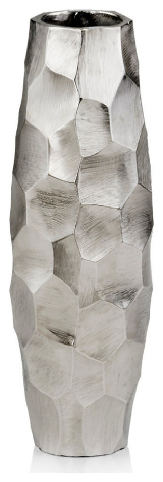 Facetado Barrel Silver Vase